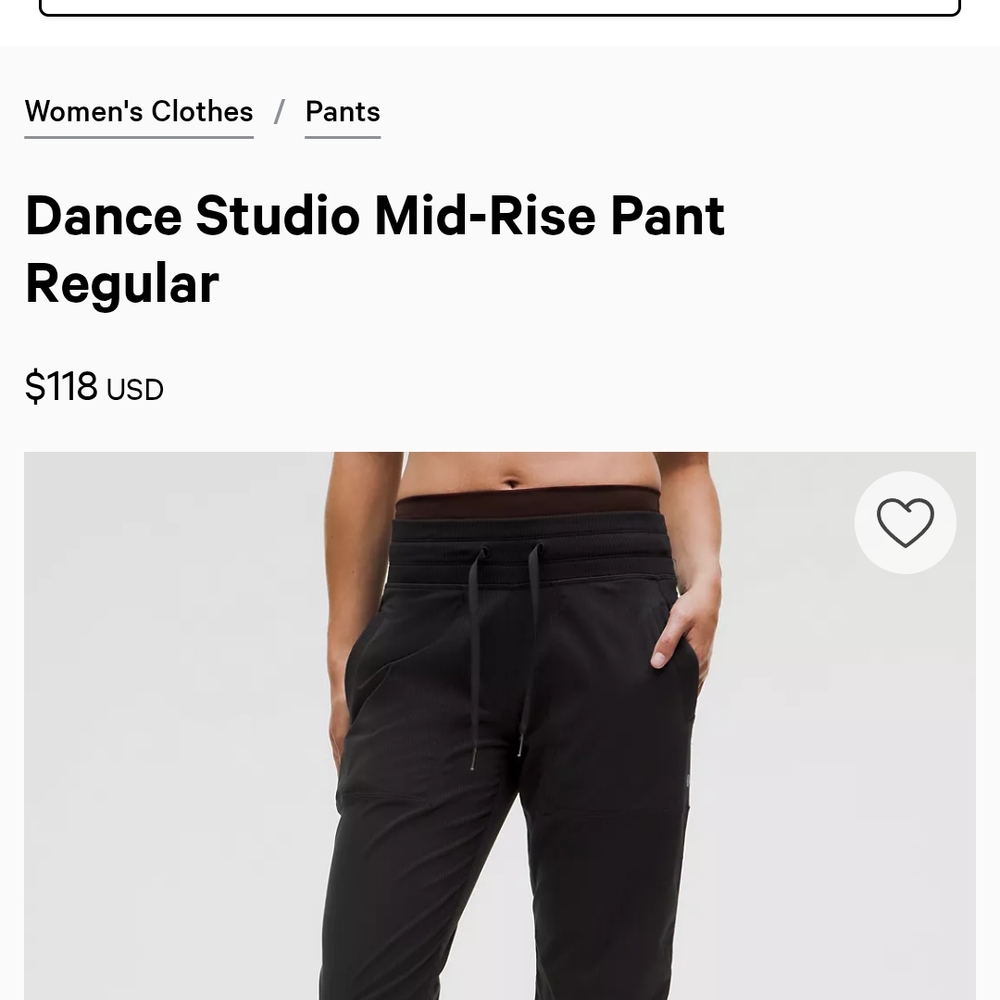 lululemon athletica Black Dance Studio Mid-Rise Pants